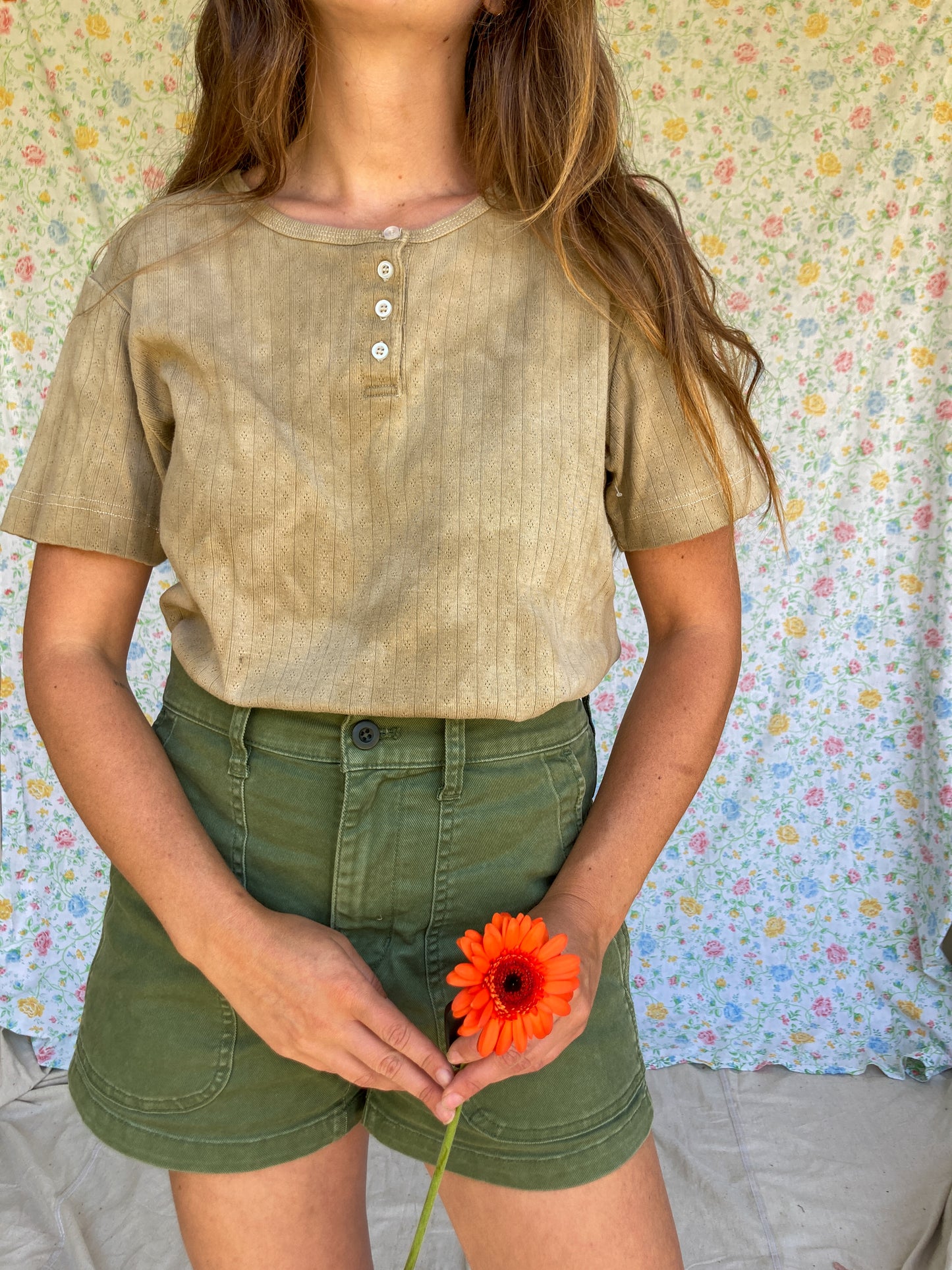 Dyer's Polypore Mushroom Pointelle Top