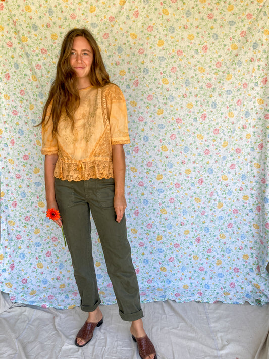 Homegrown Coreopsis Lace Peplum Blouse