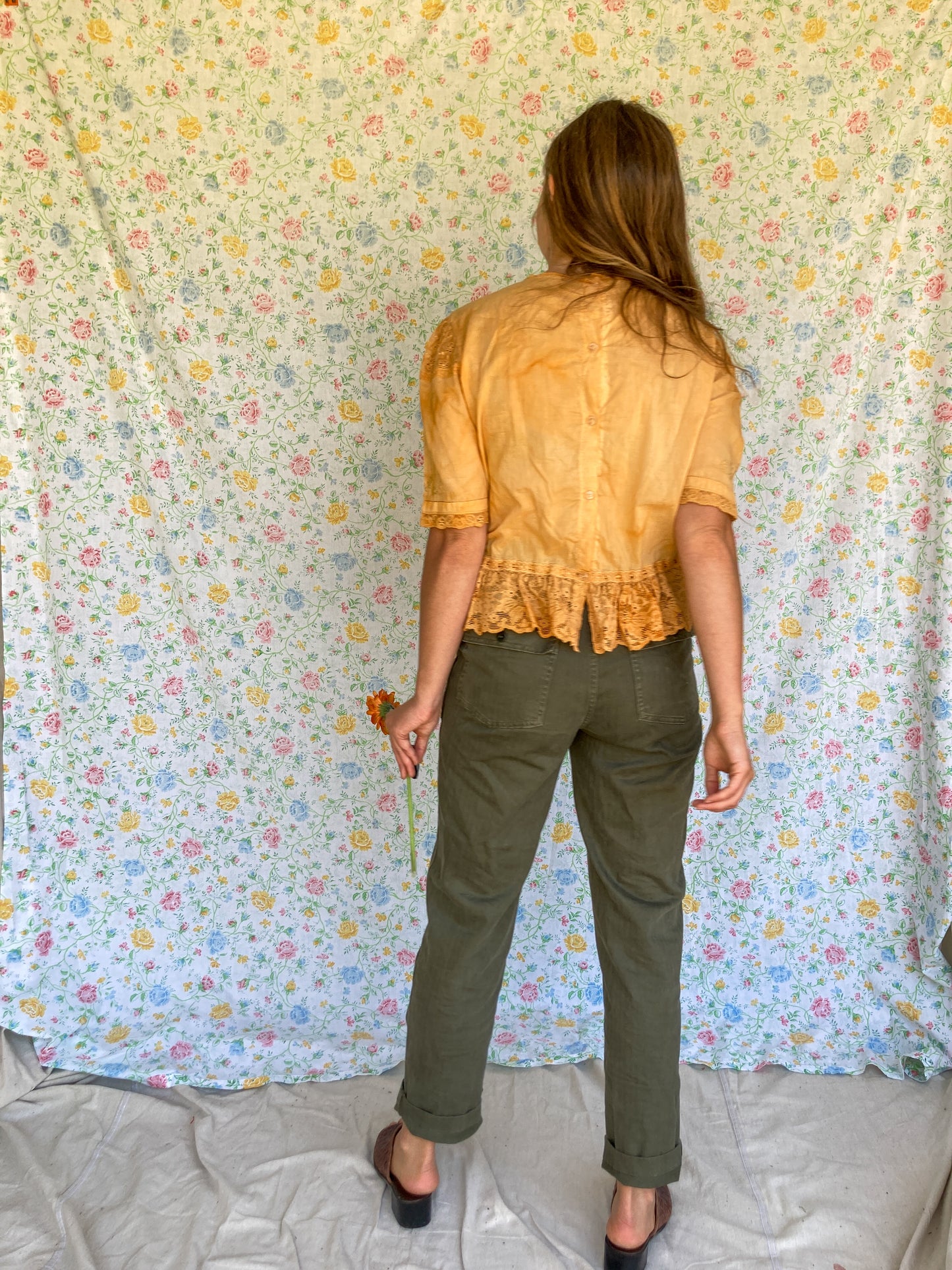 Homegrown Coreopsis Lace Peplum Blouse