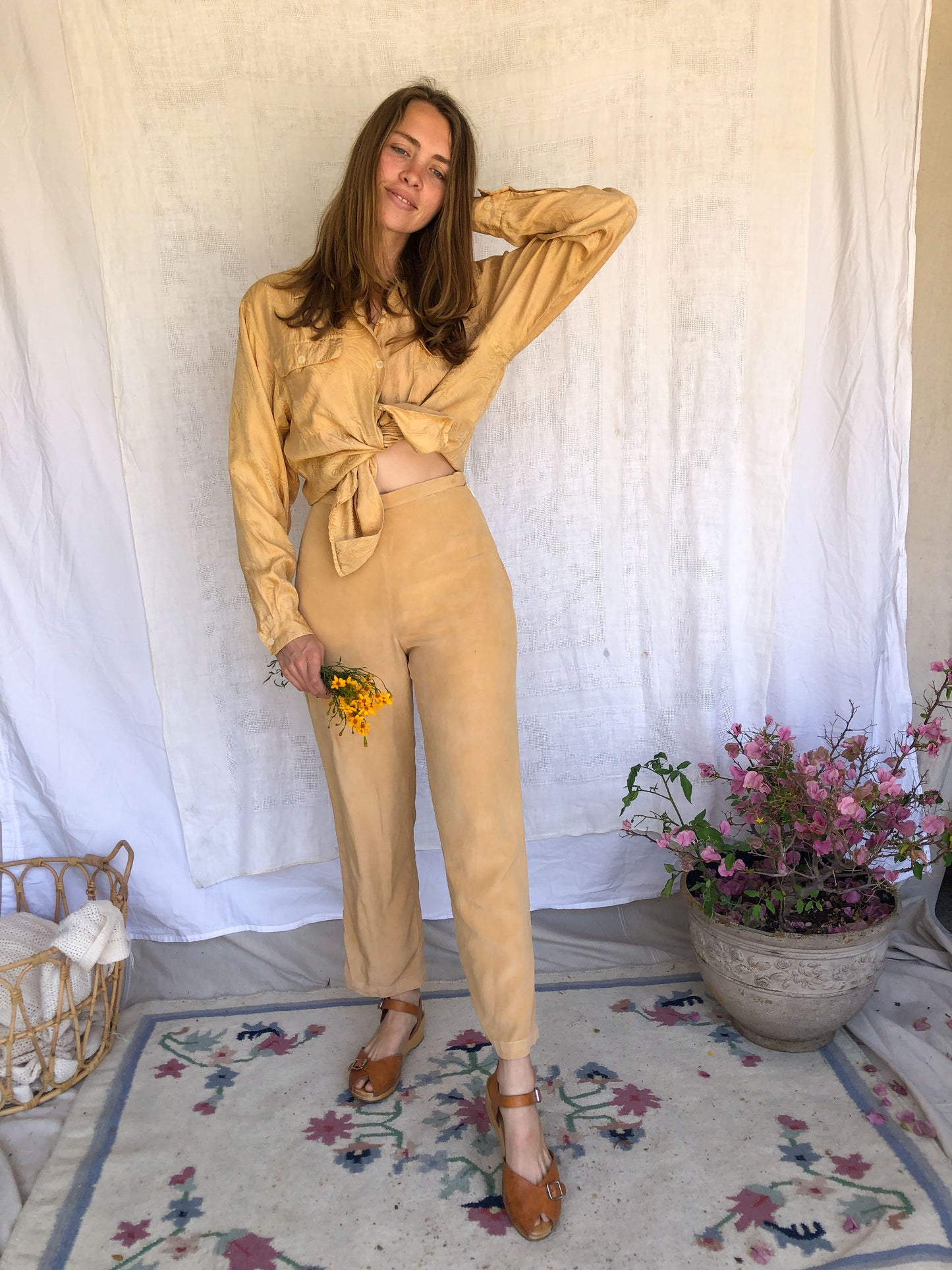 Marigold Silk Pants