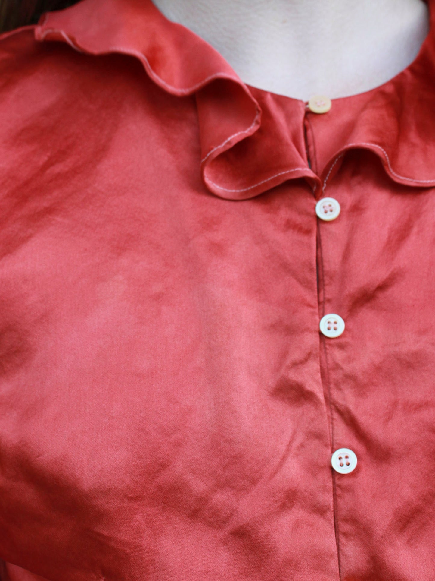 Madder Laura Ashley Silk Ruffle Long Sleeve Blouse