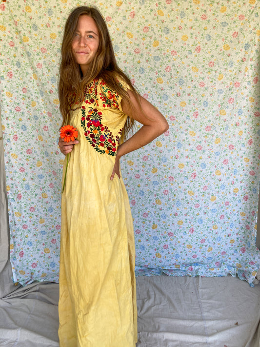 Marigold Traditional Fuschia Huipil Dress