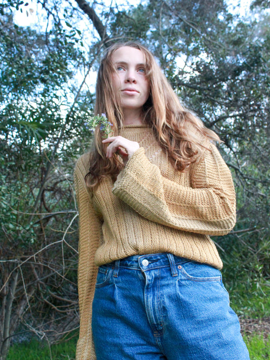 Chestnut Silk Loose Knit Sweater