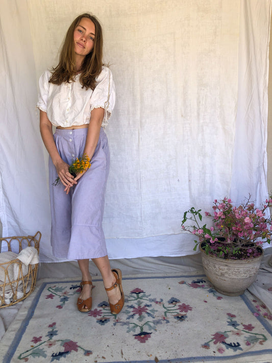 Plum Seersucker Skirt