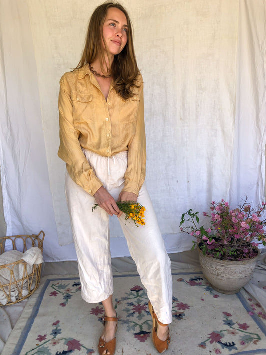 Marigold Silk Paisly Blouse