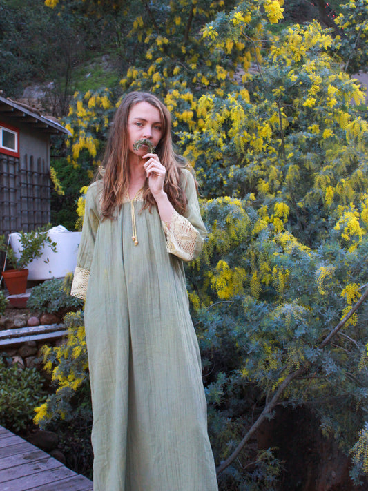 Marigold Doily Collar Maxi Dress