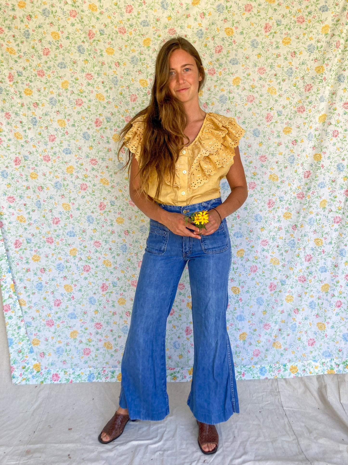 Marigold & Homegrown Coreopsis Ruffled Tank