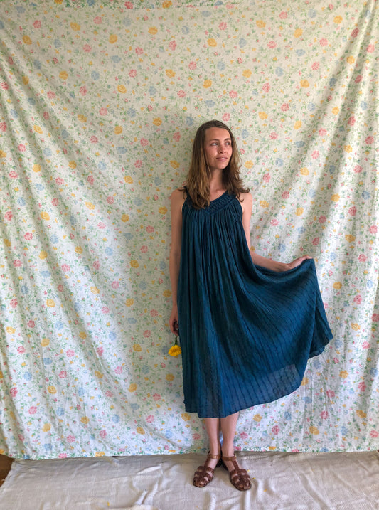 Indigo Crinkle Dress