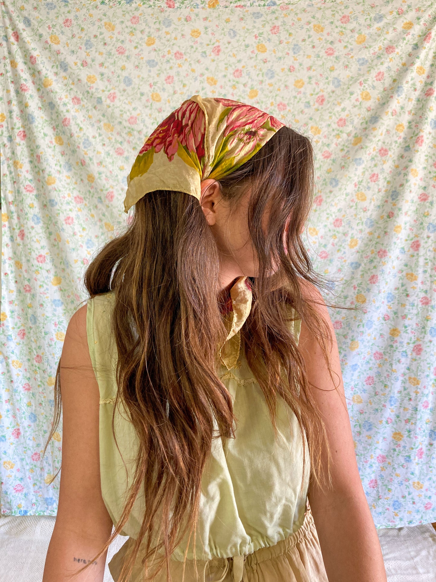 Marigold & Walnut Large Silk Scarf