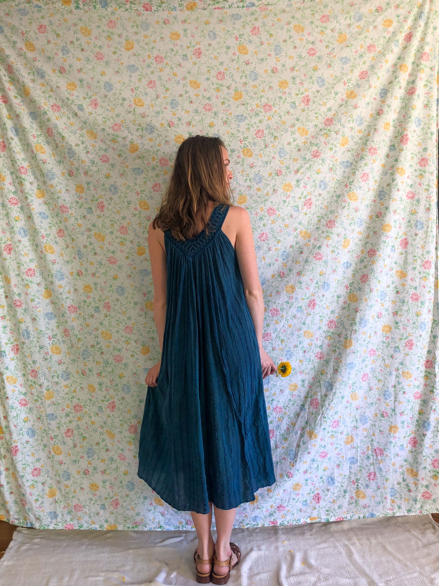 Indigo Crinkle Dress