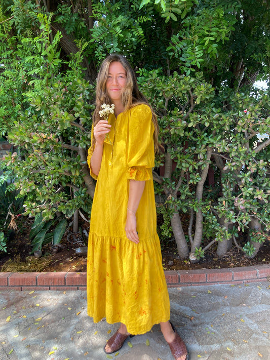 Marigold & Coreopsis Bundle Drop Waist Dress