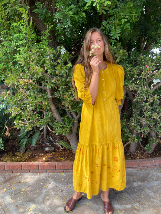 Marigold & Coreopsis Bundle Drop Waist Dress