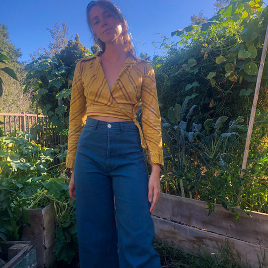 Marigold Striped 70s Cowboy Crop