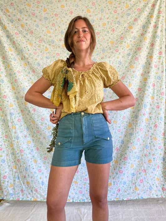 Marigold & Walnut Eyelet Top