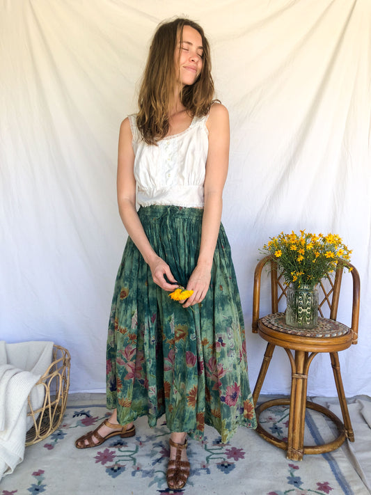 Chestnut Super Soft Floral Skirt