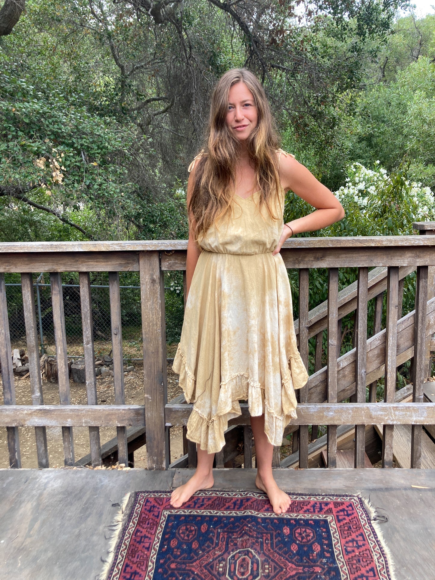 Chestnut Scrunched Asymmetrical Dress