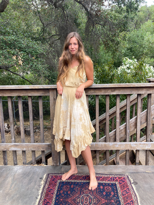 Chestnut Scrunched Asymmetrical Dress