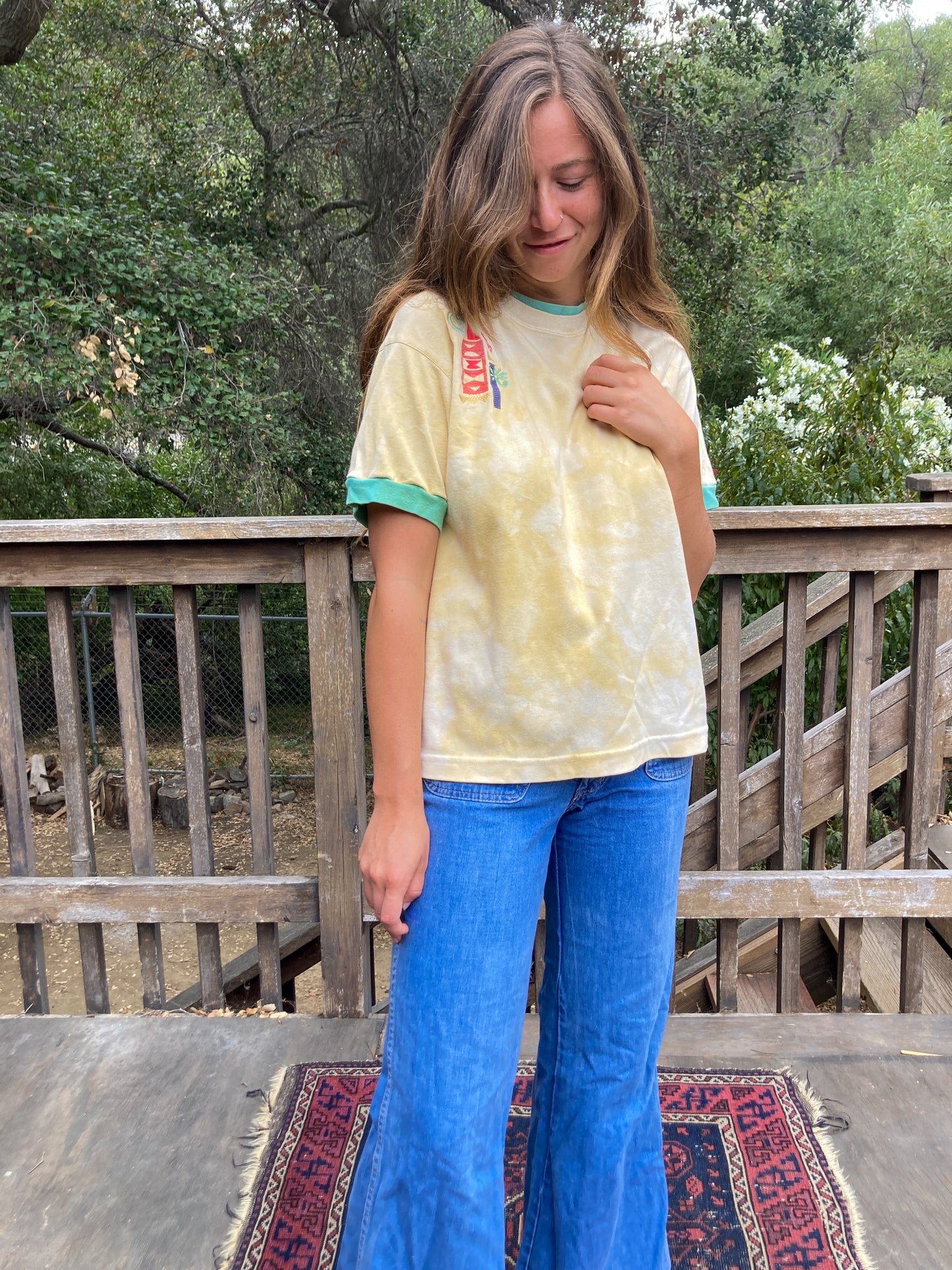 Marigold Abstract Embroidered Tee