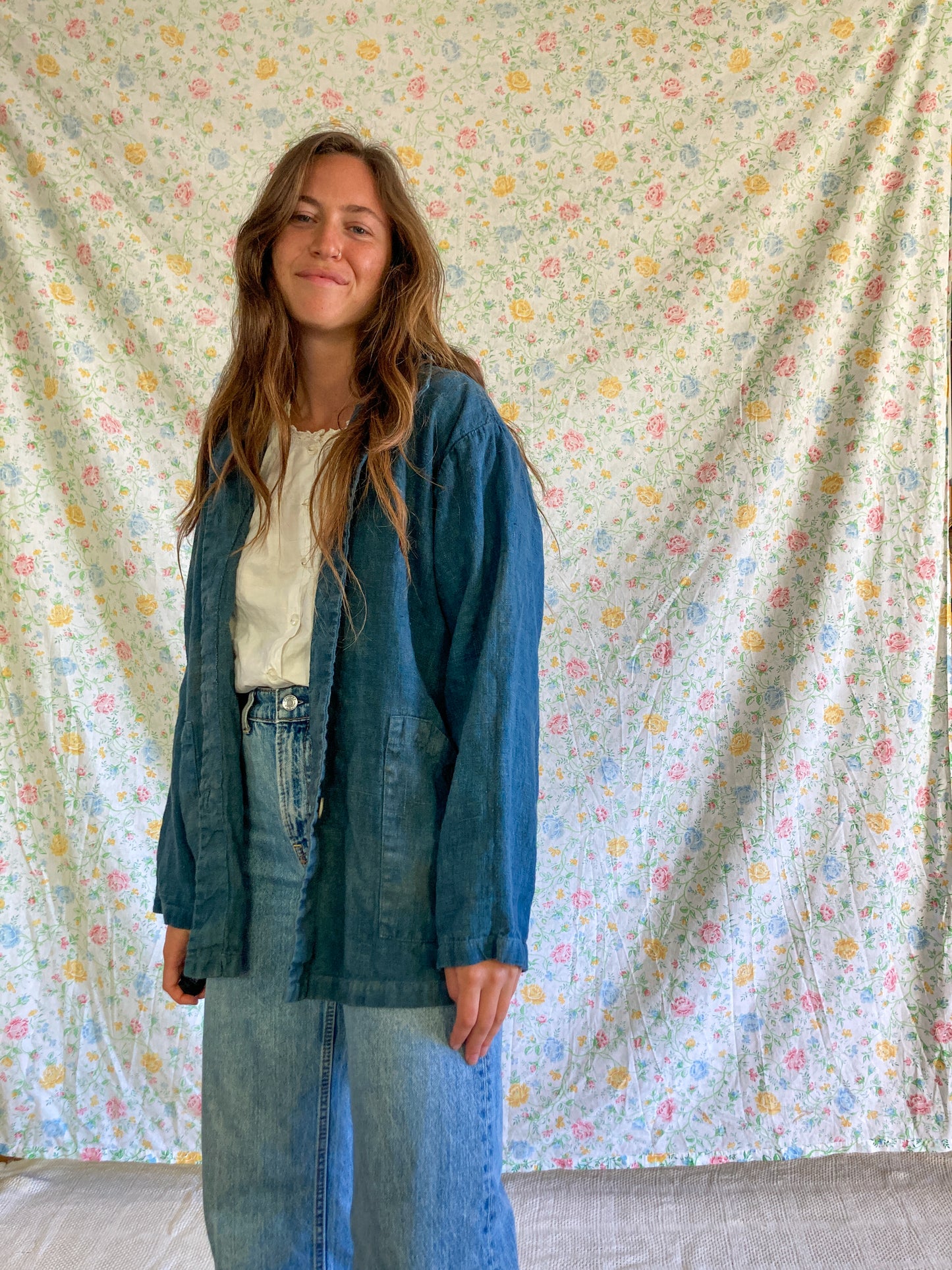 Cutch & Indigo Linen Button Jacket