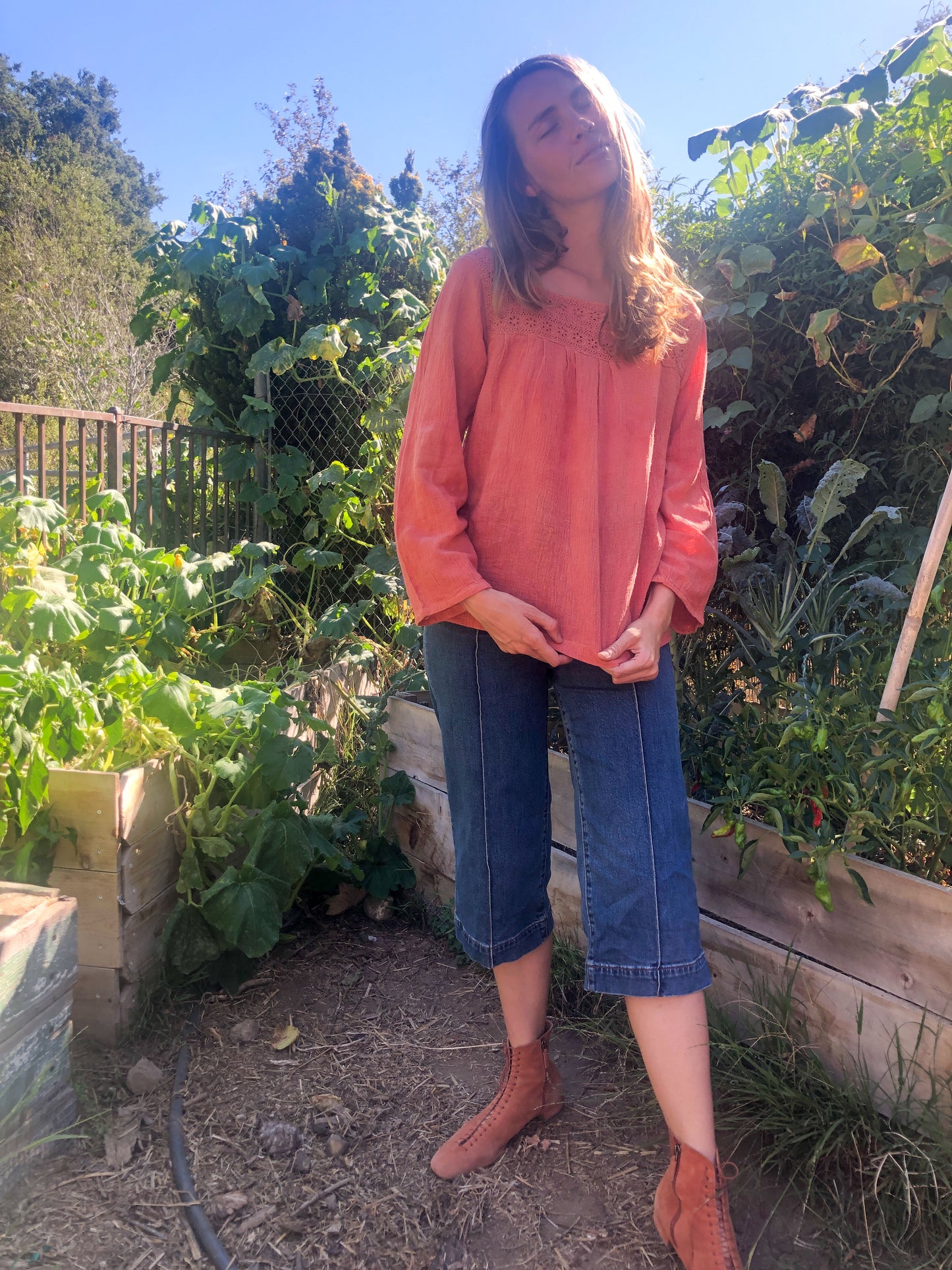 Madder Gauze Long Sleeve Top