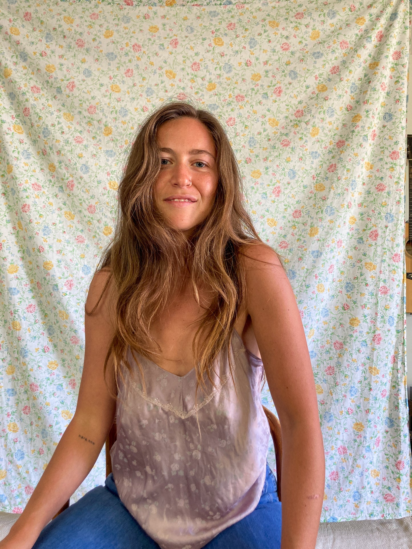 Cutch & Logwood Floral Resist Silk Camisole