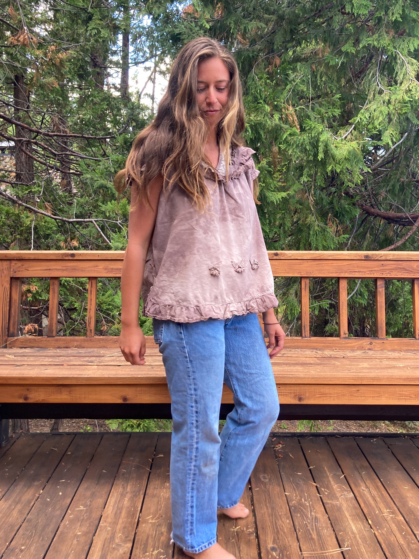 Sequoia Ruffle Emmbroidered Blouse