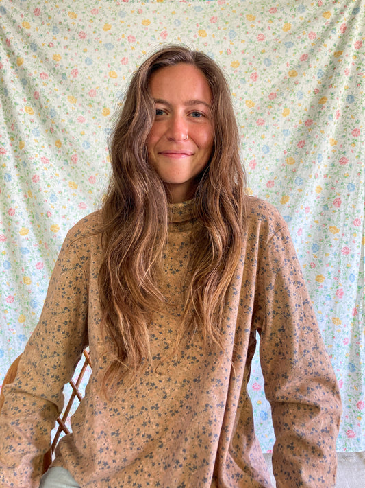 Cutch Oversized Floral Turtleneck