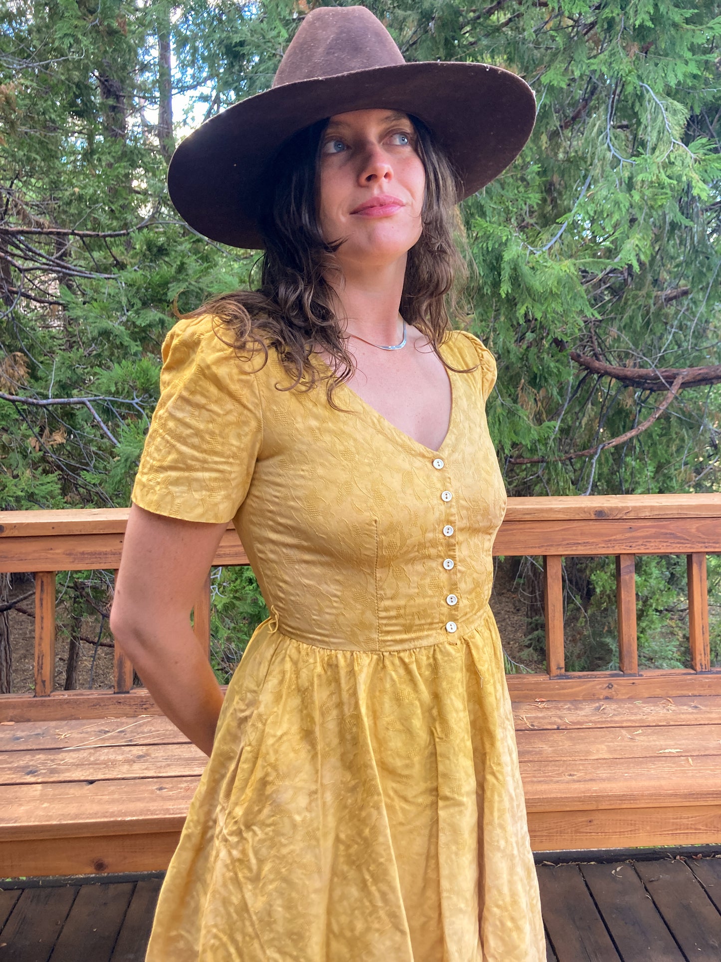 Marigold Floral Jaquard Fitted Dress