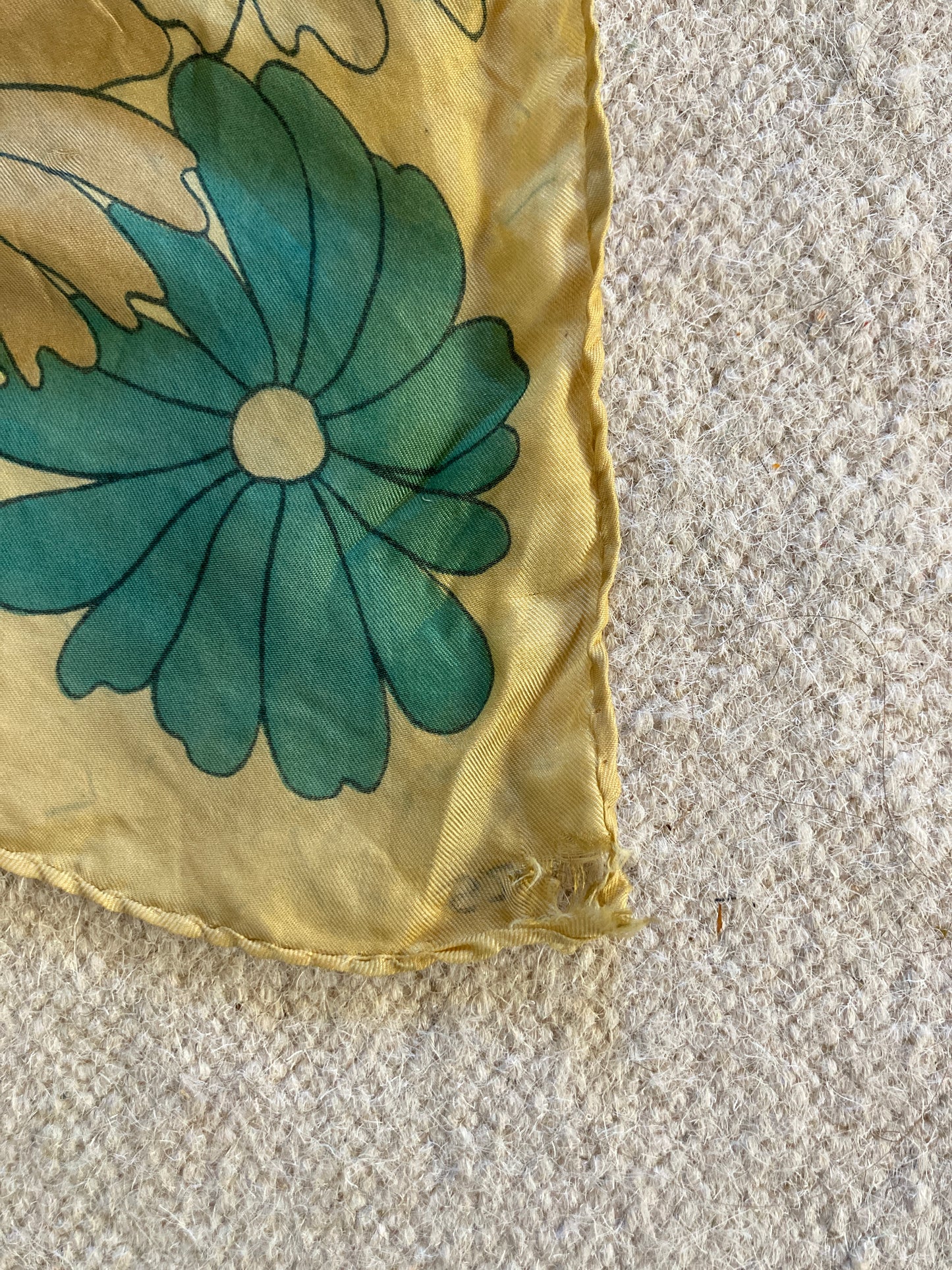 Marigold & Walnut Silk Long Floral Scarf