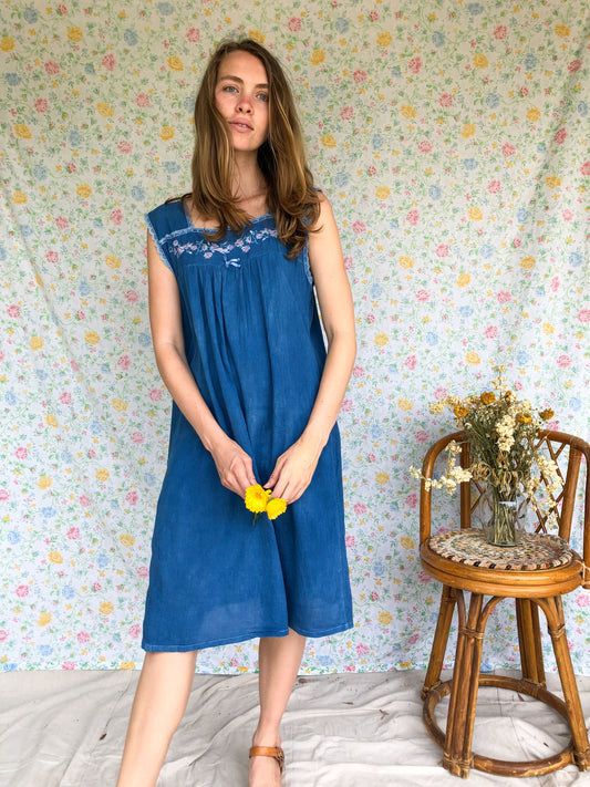 Indigo Gauze Periwinkle Dress