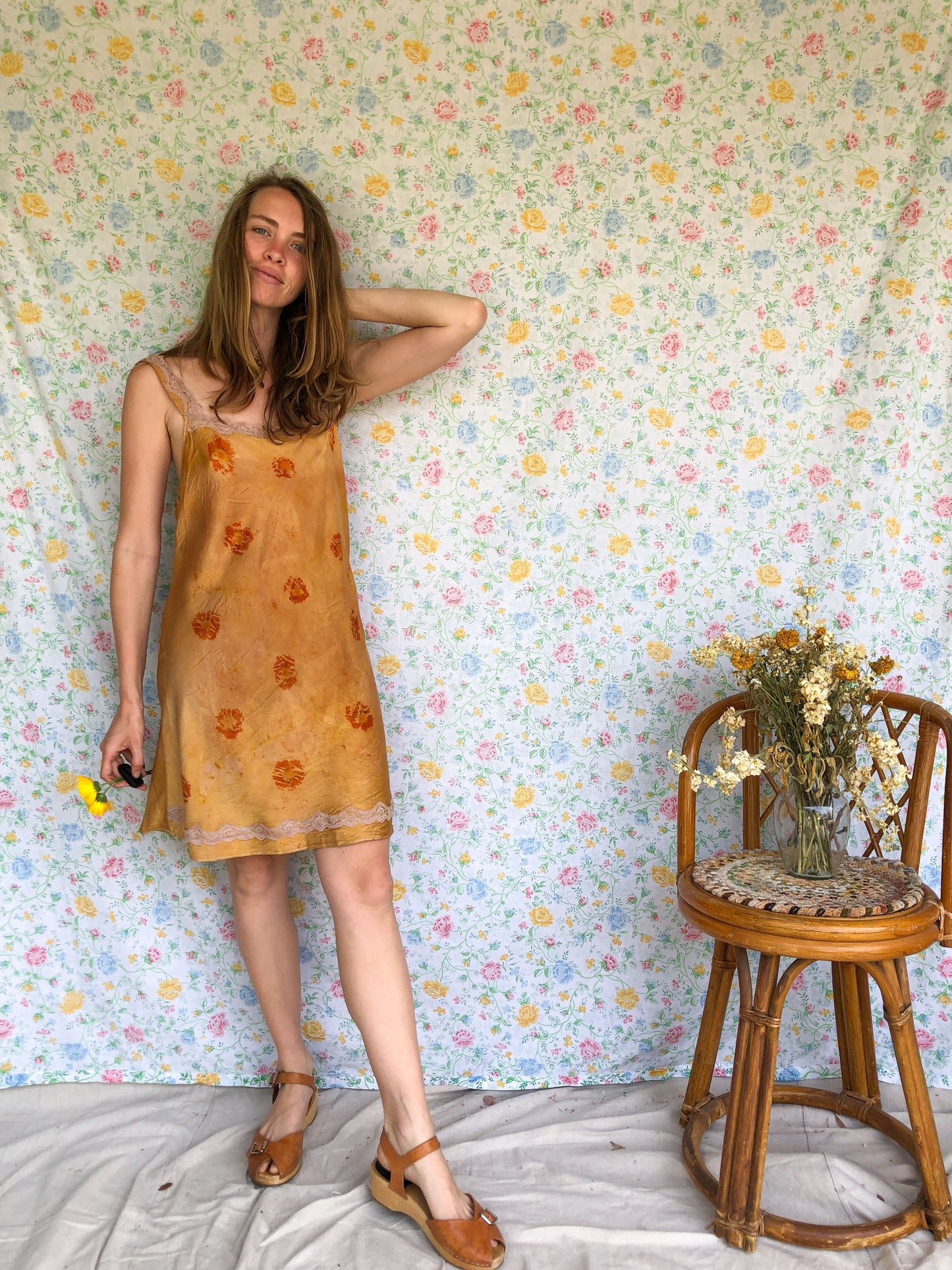 Marigold & Madder Coreopsis Silk Slip Dress