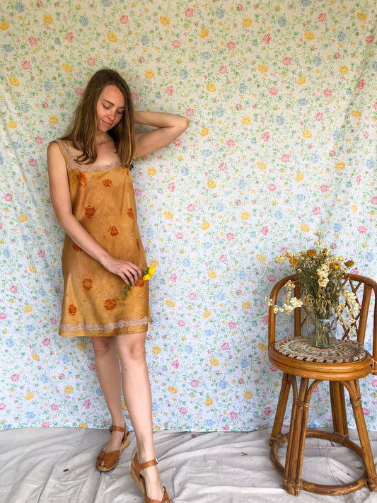 Marigold & Madder Coreopsis Silk Slip Dress