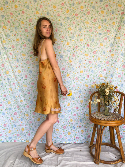 Marigold & Madder Coreopsis Silk Slip Dress