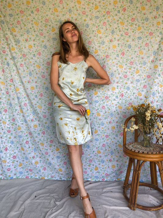 Marigold Bundled Silk Slip Dress