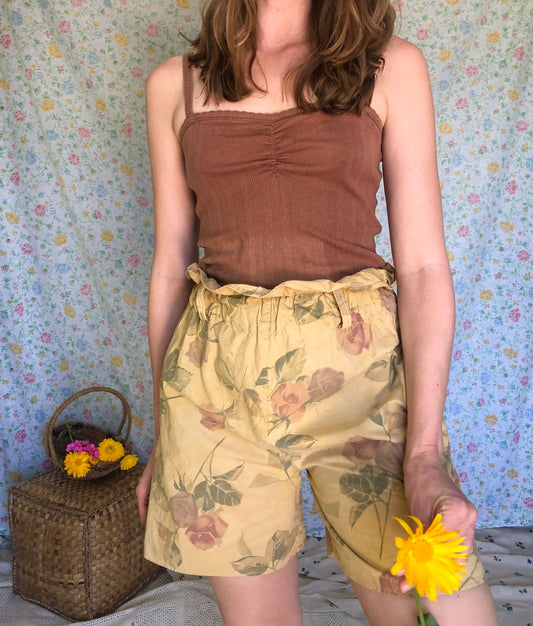 Marigold & Walnut Mustard Floral Shorts