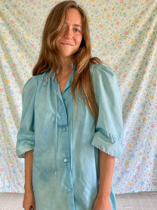 Indigo Embroidered Bed Dress