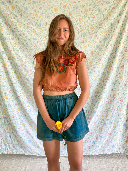 Madder Embroidered Crop