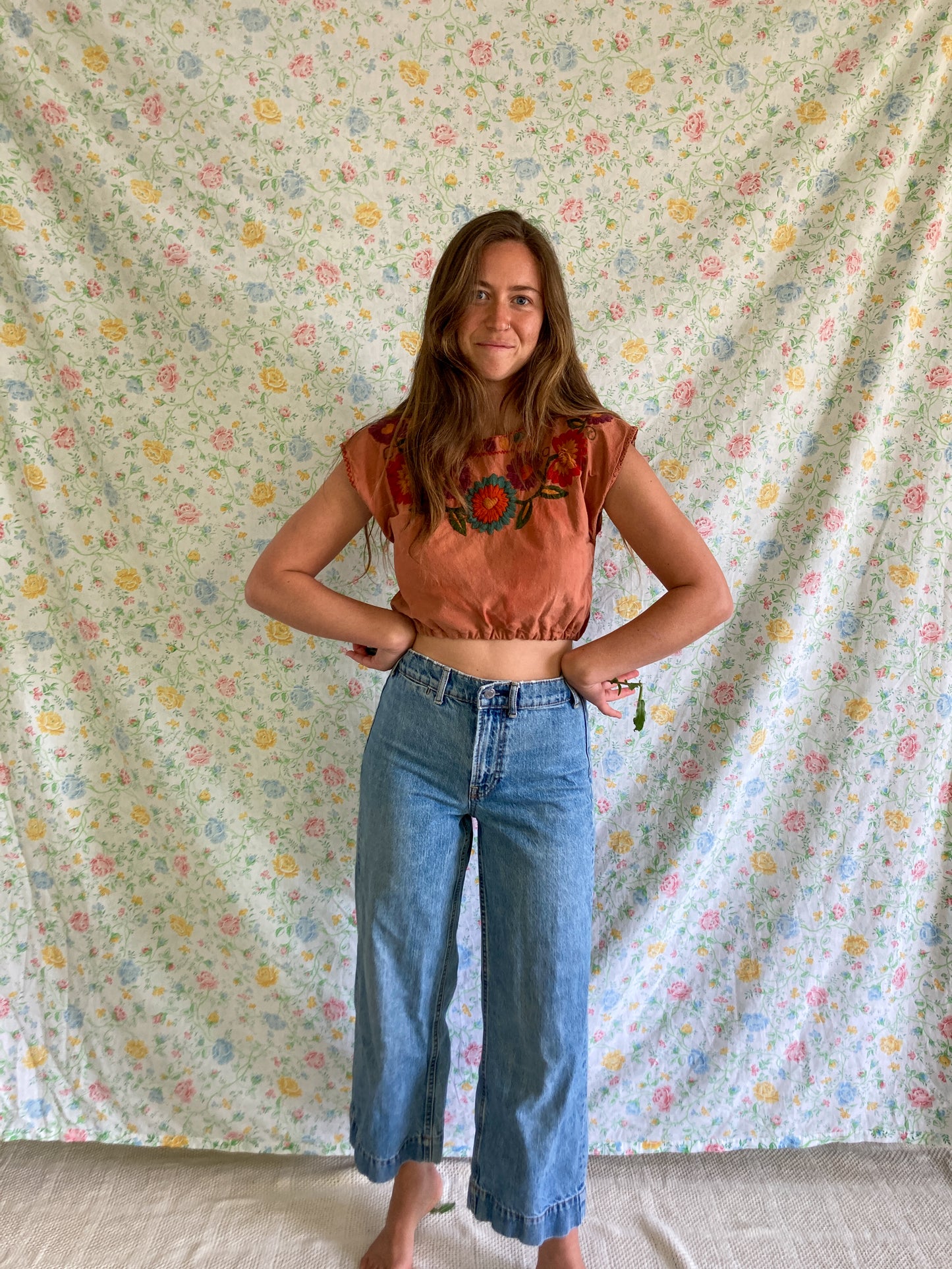 Madder Embroidered Crop