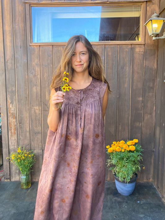 Sequoia, Madder, Coreopsis, Cosmo Silk Bundle Dyed Dream Dress