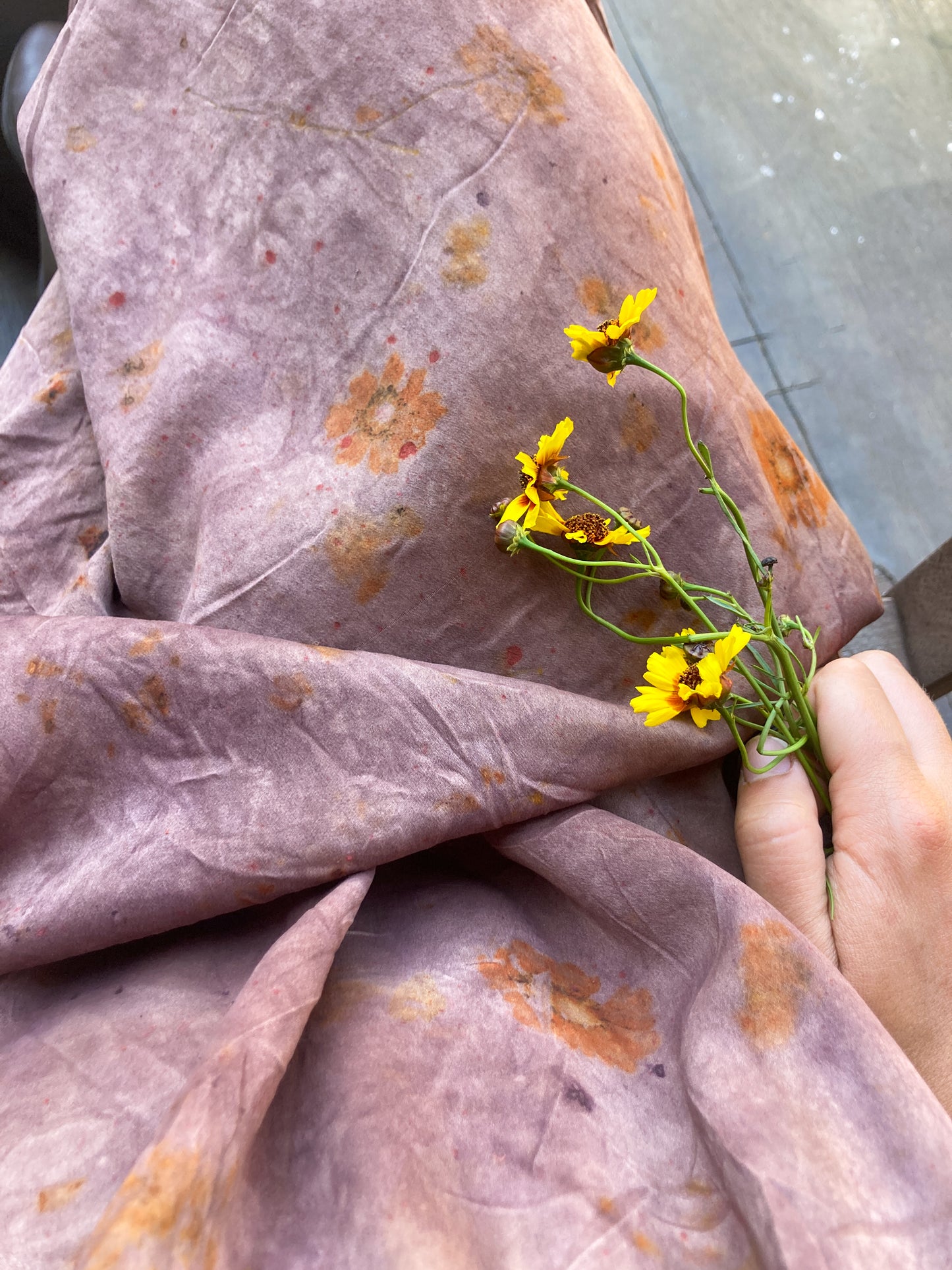 Sequoia, Madder, Coreopsis, Cosmo Silk Bundle Dyed Dream Dress