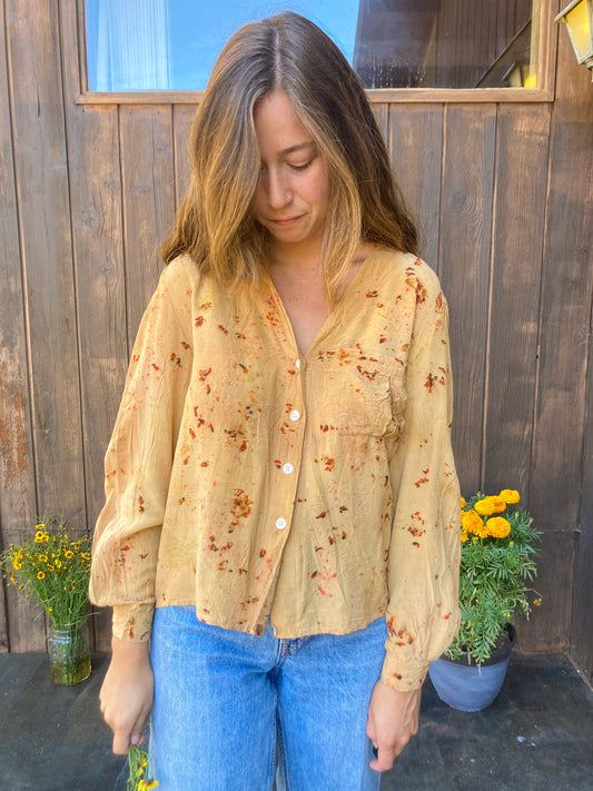 Cutch & Coreopsis Bundle Dyed Super Soft Button Blouse