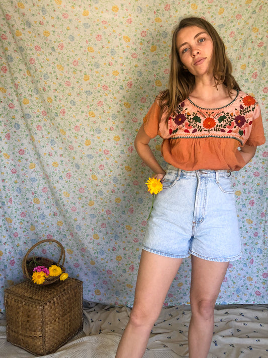 Marigold & Madder Two Toned Traditional Huipil Crop