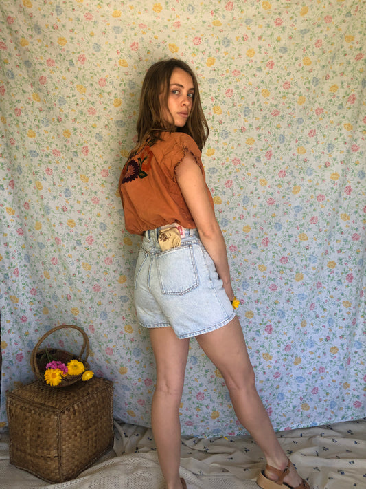 Madder Traditional Huipil Crop