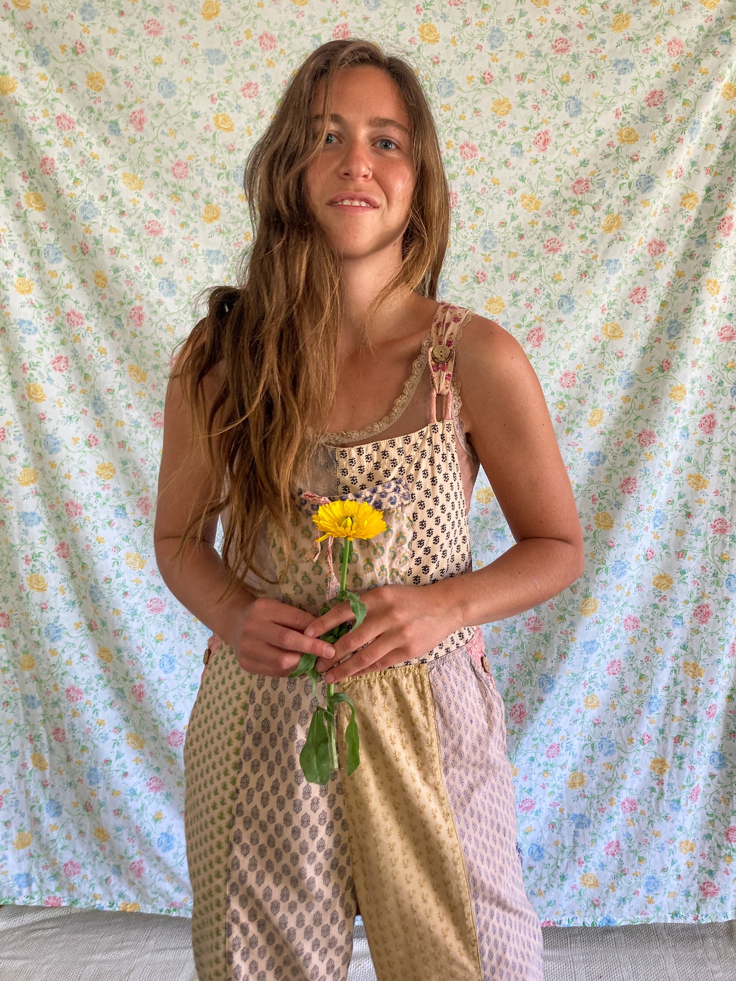 Cutch Patchwork Block Print Overalls