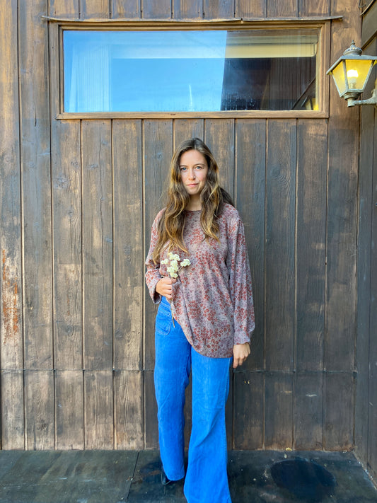 Cutch & Logwood Floral Silk Blouse