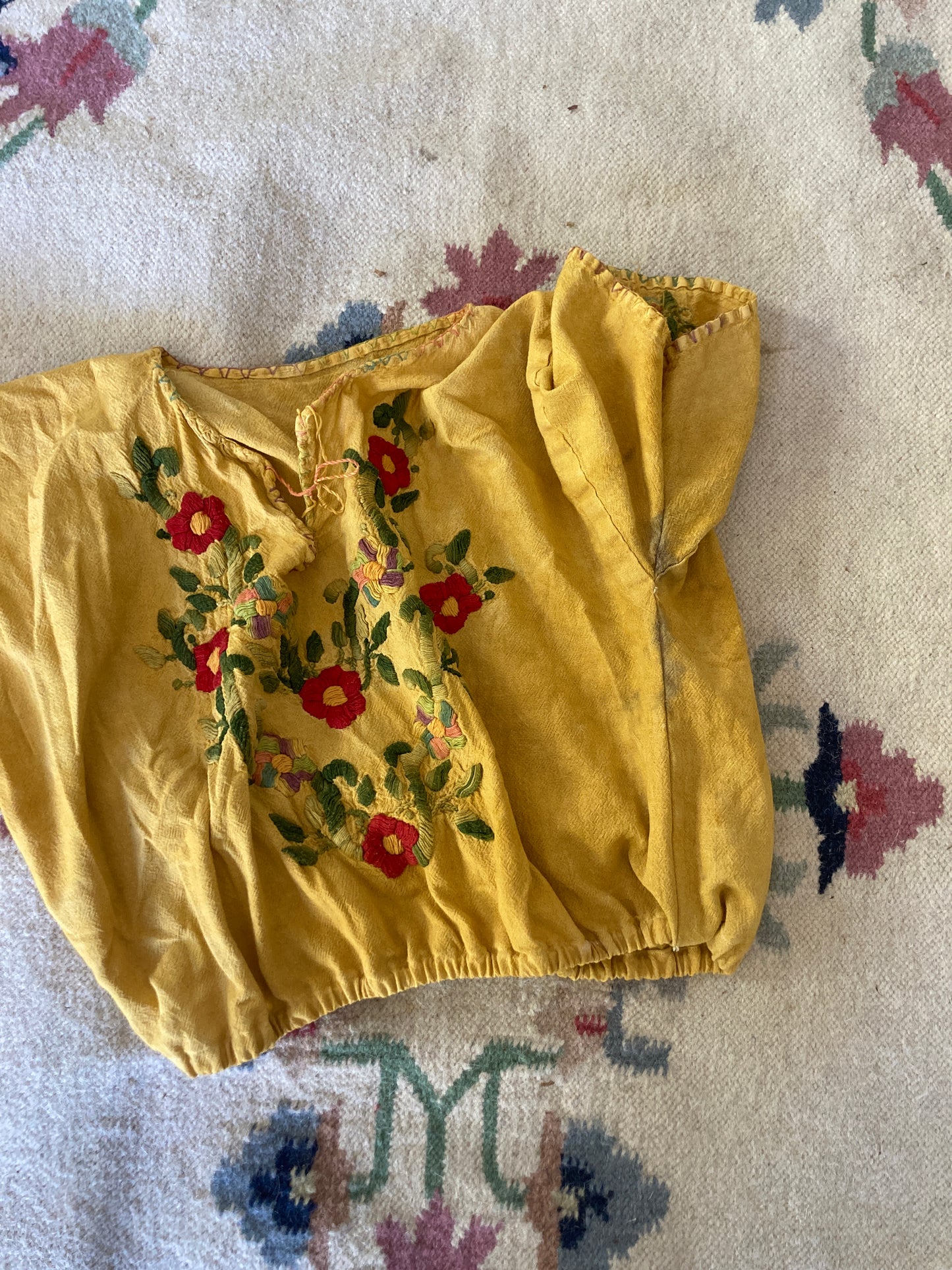 Marigold Rainbow Emboidered Crop