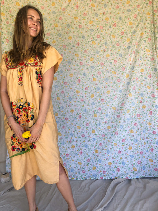 Homegrown Coreopsis Traditional Huipil Dress