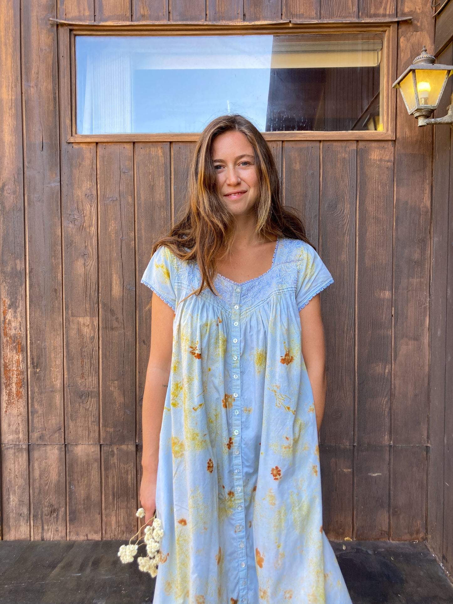 Indigo Bundle Dyed Embroidered Dress