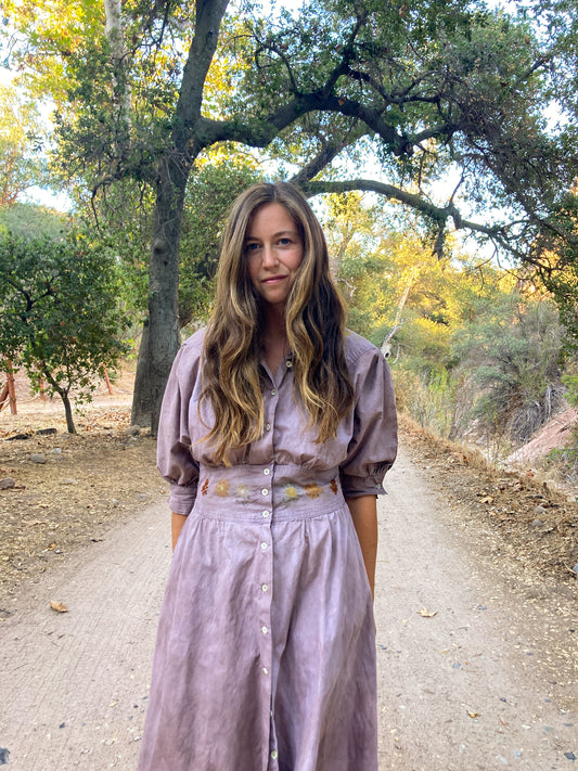 Plum Bundle Dye Classic Day Dress