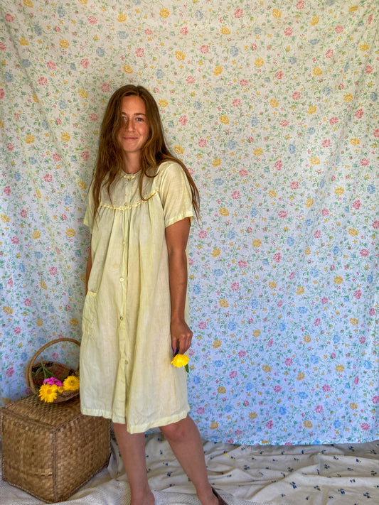 Marigold Embroidered Sheer Nightgown